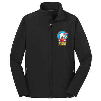 Cute Japanese Ramen Life Kitty Core Soft Shell Jacket