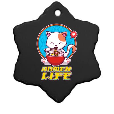 Cute Japanese Ramen Life Kitty Ceramic Star Ornament