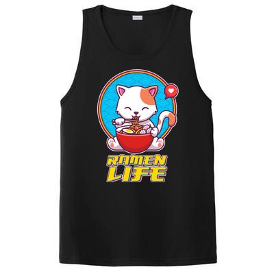 Cute Japanese Ramen Life Kitty PosiCharge Competitor Tank