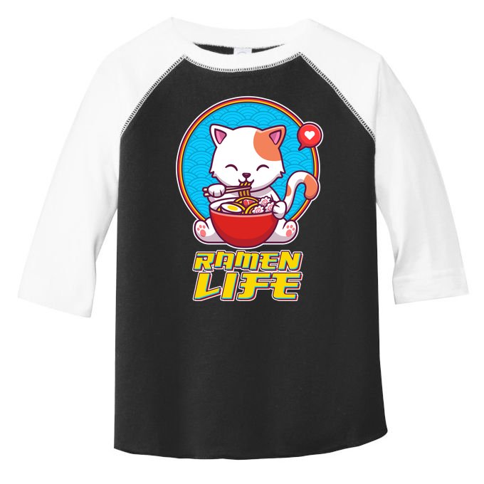 Cute Japanese Ramen Life Kitty Toddler Fine Jersey T-Shirt