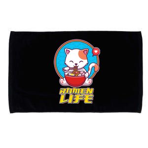 Cute Japanese Ramen Life Kitty Microfiber Hand Towel