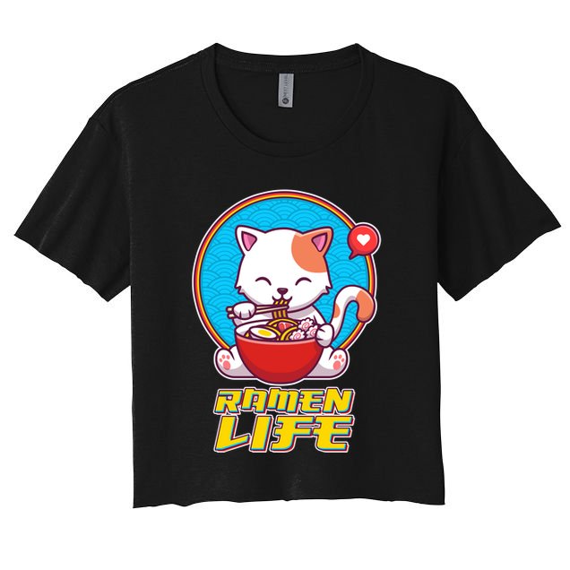 Cute Japanese Ramen Life Kitty Crop Top
