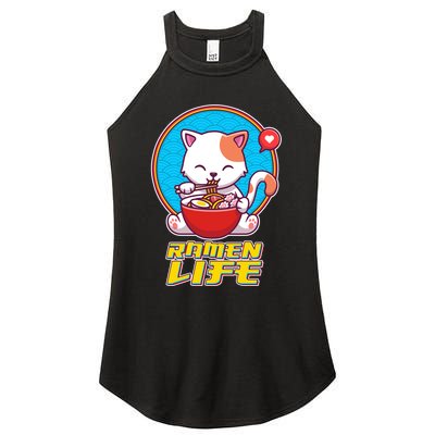 Cute Japanese Ramen Life Kitty Women's Perfect Tri Rocker Tank