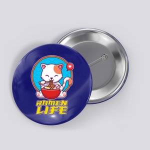 Cute Japanese Ramen Life Kitty Button