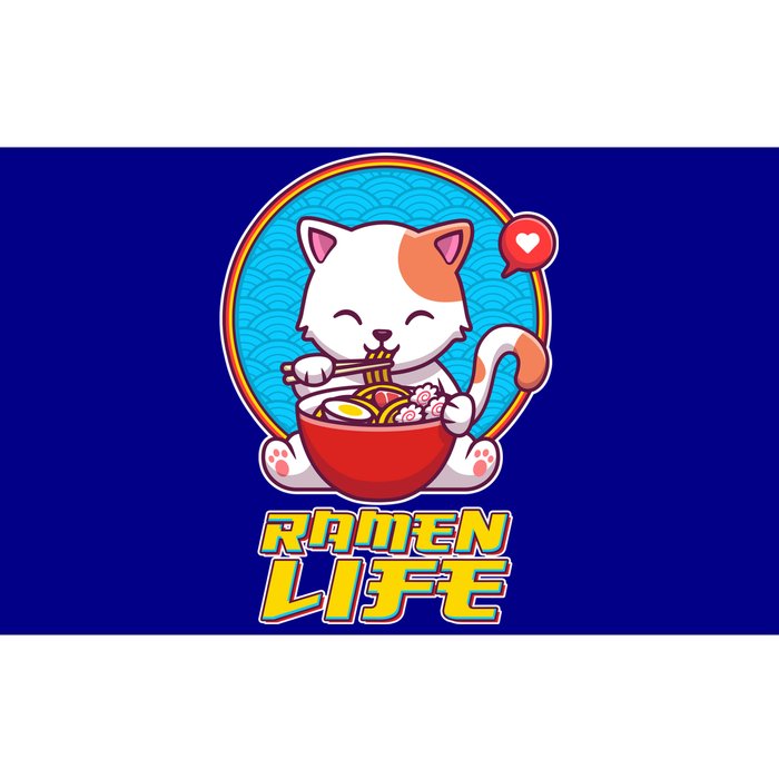 Cute Japanese Ramen Life Kitty Bumper Sticker