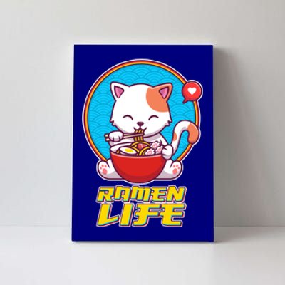 Cute Japanese Ramen Life Kitty Canvas