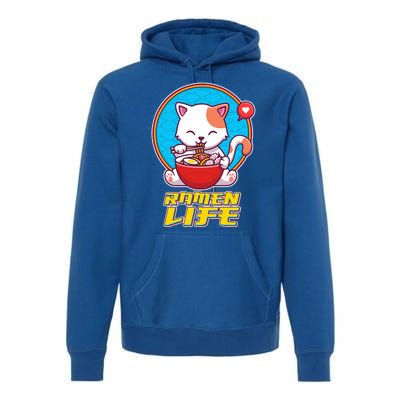 Cute Japanese Ramen Life Kitty Premium Hoodie