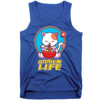 Cute Japanese Ramen Life Kitty Tank Top