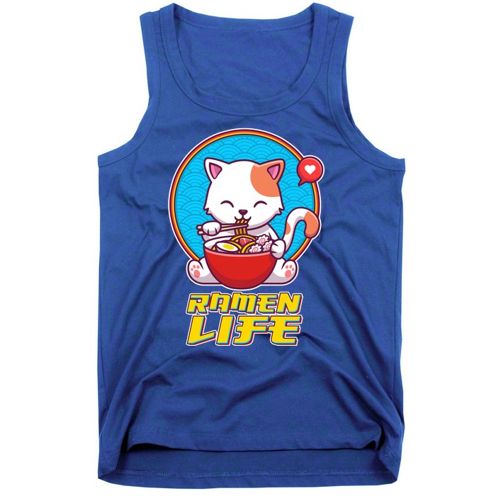 Cute Japanese Ramen Life Kitty Tank Top