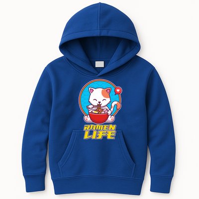Cute Japanese Ramen Life Kitty Kids Hoodie
