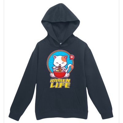 Cute Japanese Ramen Life Kitty Urban Pullover Hoodie