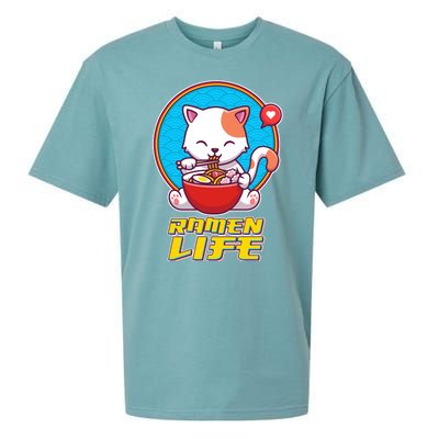 Cute Japanese Ramen Life Kitty Sueded Cloud Jersey T-Shirt