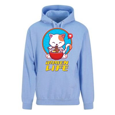 Cute Japanese Ramen Life Kitty Unisex Surf Hoodie