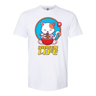 Cute Japanese Ramen Life Kitty Softstyle CVC T-Shirt