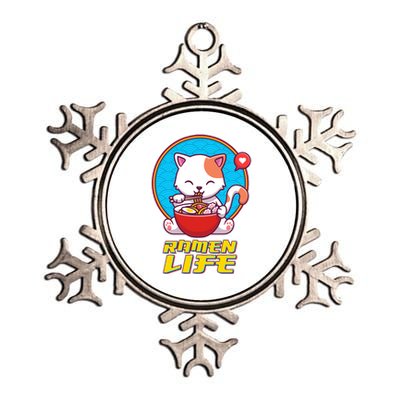 Cute Japanese Ramen Life Kitty Metallic Star Ornament