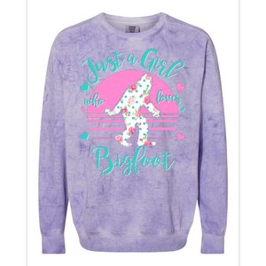 Cute Just a Girl Who Loves Bigfoot Colorblast Crewneck Sweatshirt