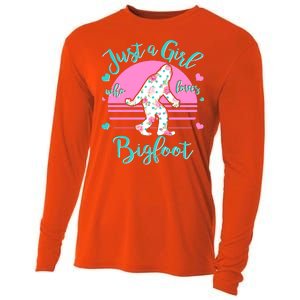 Cute Just a Girl Who Loves Bigfoot Cooling Performance Long Sleeve Crew