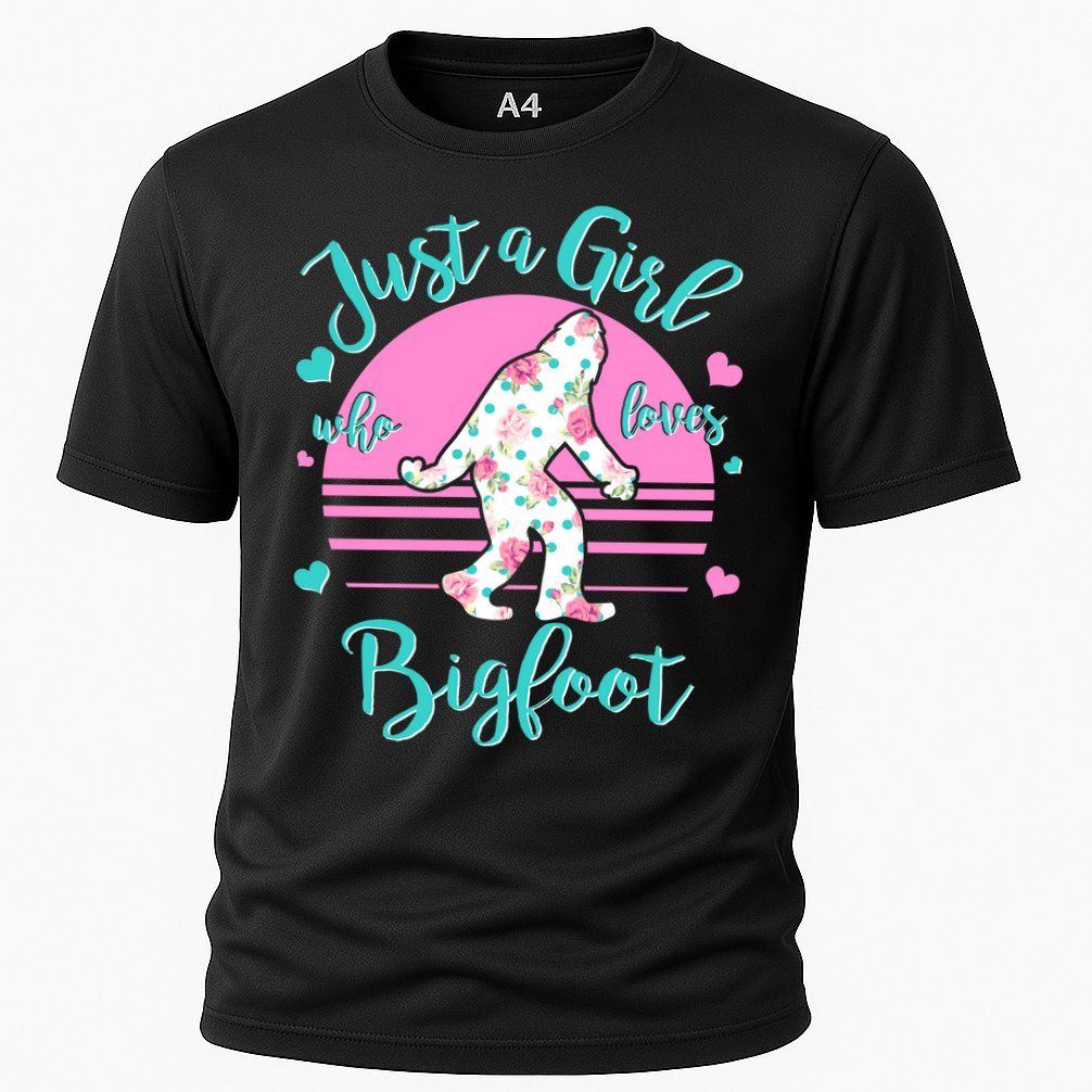 Cute Just a Girl Who Loves Bigfoot Cooling Performance Crew T-Shirt