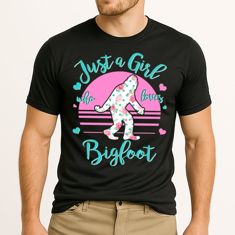 Cute Just a Girl Who Loves Bigfoot Cooling Performance Crew T-Shirt