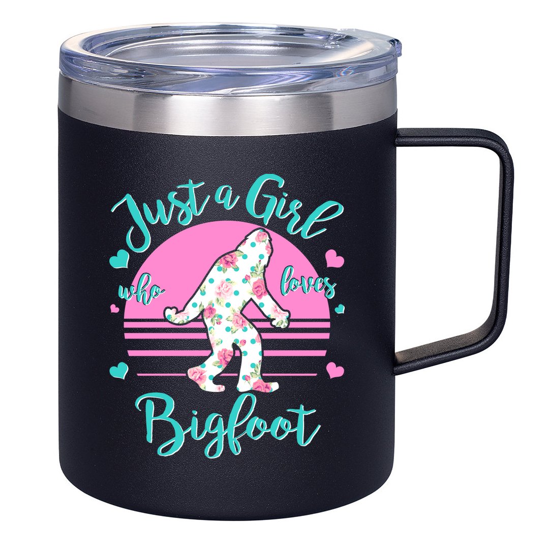 Cute Just a Girl Who Loves Bigfoot 12oz Stainless Steel Coffee Mug