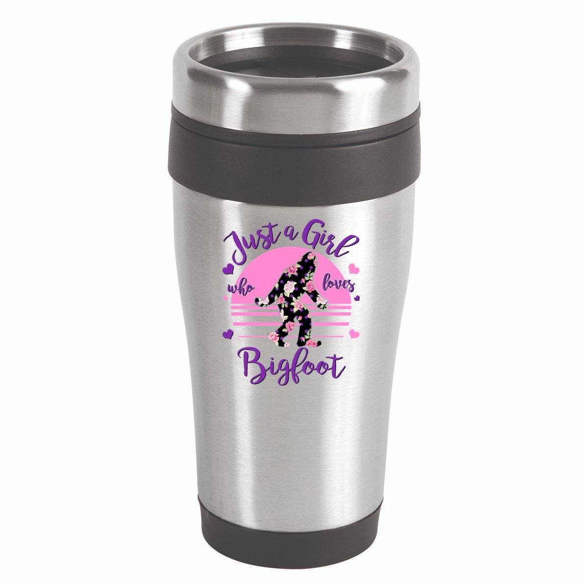 Cute Just a Girl Who Loves Bigfoot 16oz Travel Tumbler