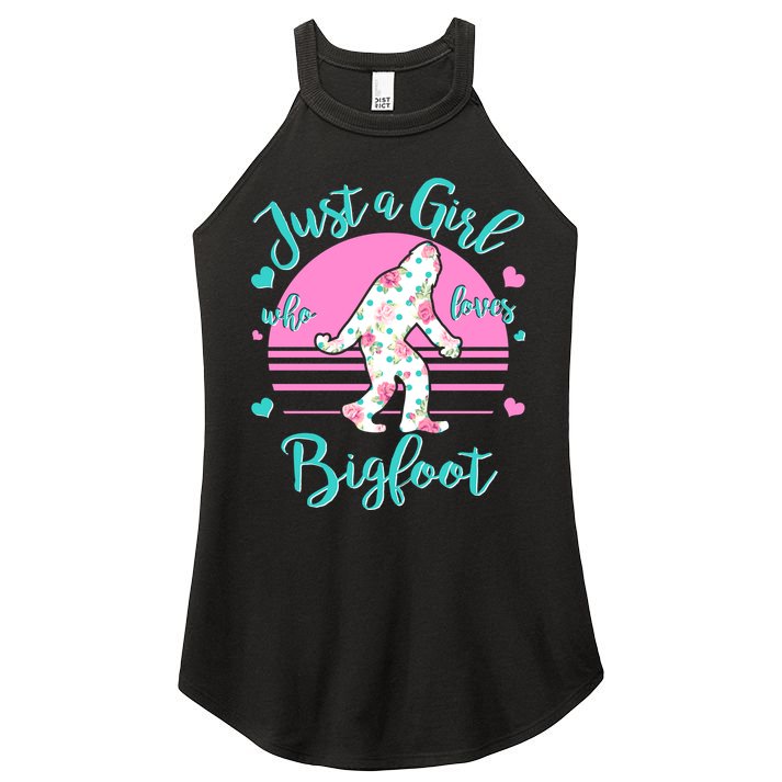 Cute Just a Girl Who Loves Bigfoot Women's Perfect Tri Rocker Tank