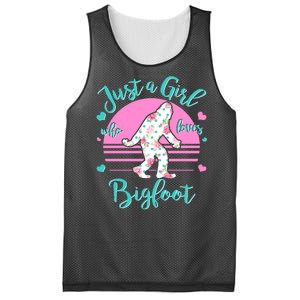 Cute Just a Girl Who Loves Bigfoot Mesh Reversible Basketball Jersey Tank