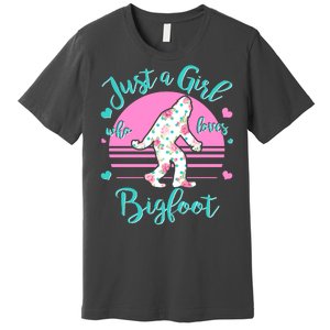 Cute Just a Girl Who Loves Bigfoot Premium T-Shirt