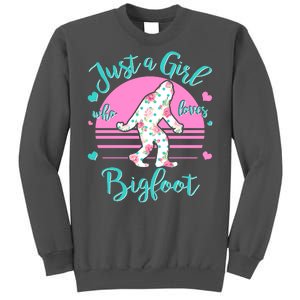 Cute Just a Girl Who Loves Bigfoot Tall Sweatshirt