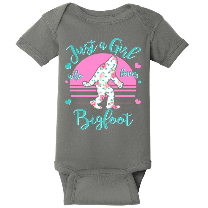 Cute Just a Girl Who Loves Bigfoot Baby Bodysuit