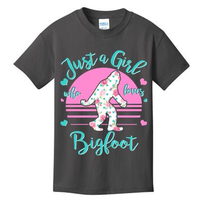 Cute Just a Girl Who Loves Bigfoot Kids T-Shirt