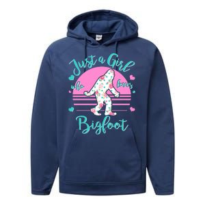 Cute Just a Girl Who Loves Bigfoot Performance Fleece Hoodie