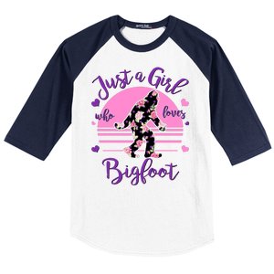 Cute Just a Girl Who Loves Bigfoot Baseball Sleeve Shirt