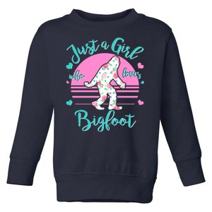 Cute Just a Girl Who Loves Bigfoot Toddler Sweatshirt