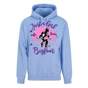 Cute Just a Girl Who Loves Bigfoot Unisex Surf Hoodie