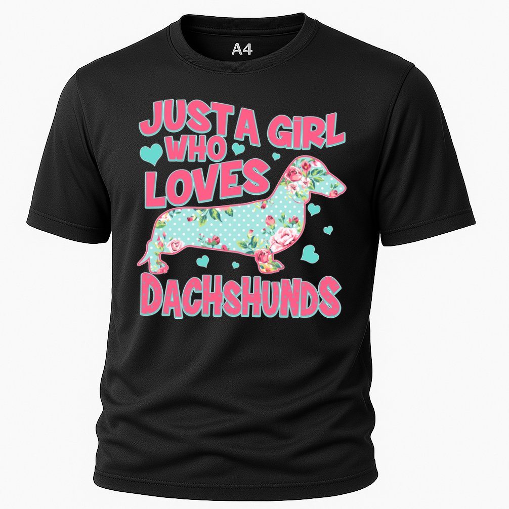 Cute Just A Girl Who Loves Dachshunds Cooling Performance Crew T-Shirt
