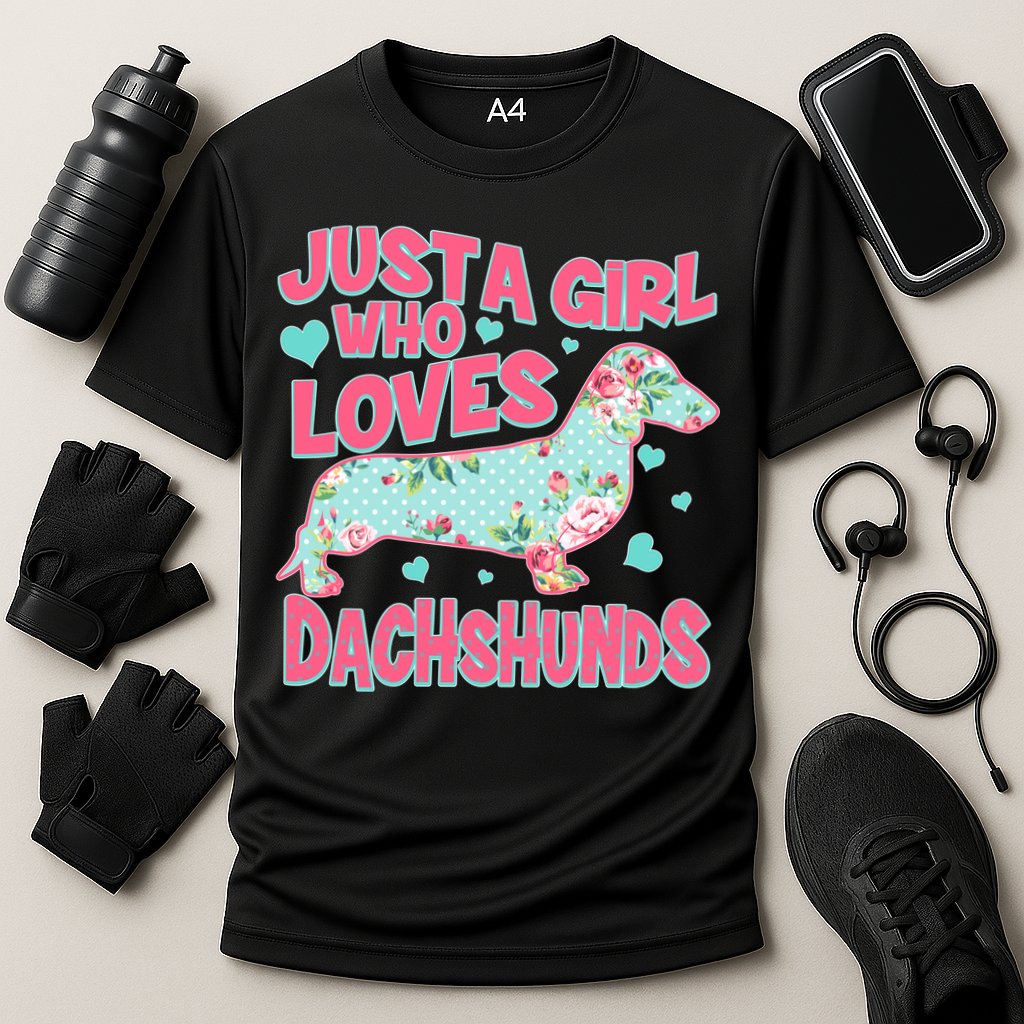 Cute Just A Girl Who Loves Dachshunds Cooling Performance Crew T-Shirt