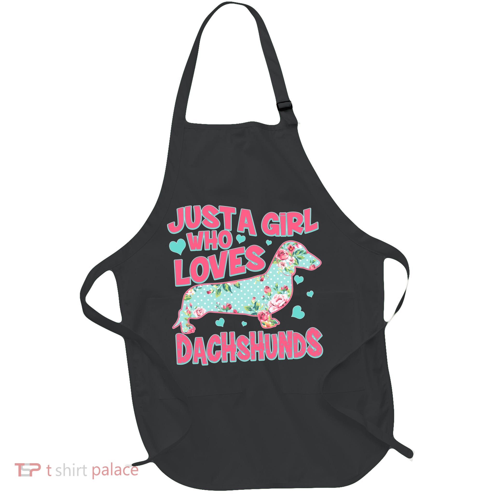 Cute Just A Girl Who Loves Dachshunds Full-Length Apron With Pockets