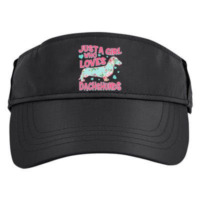 Cute Just A Girl Who Loves Dachshunds Adult Drive Performance Visor