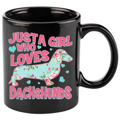 Cute Just A Girl Who Loves Dachshunds 11oz C Handle Ceramic Mug