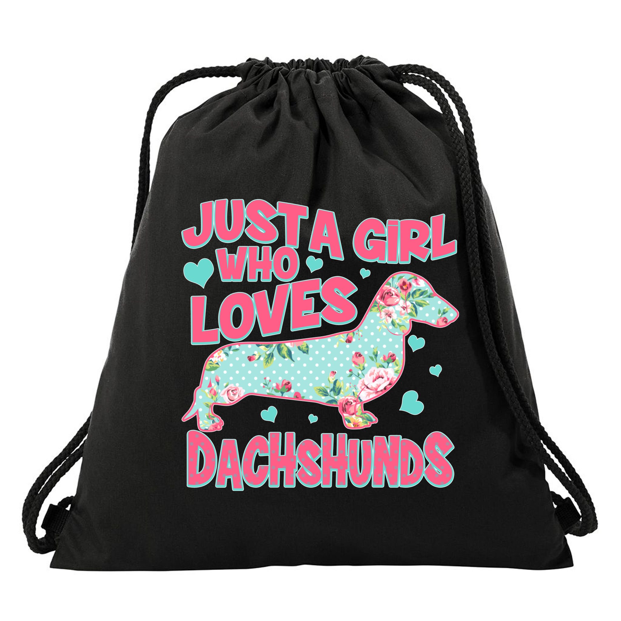 Cute Just A Girl Who Loves Dachshunds Drawstring Bag