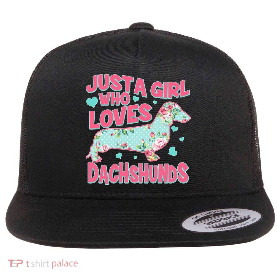 Cute Just A Girl Who Loves Dachshunds Flatbill Hat