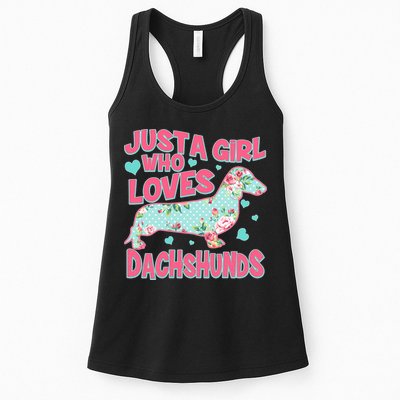 Cute Just A Girl Who Loves Dachshunds Womens Tank Top