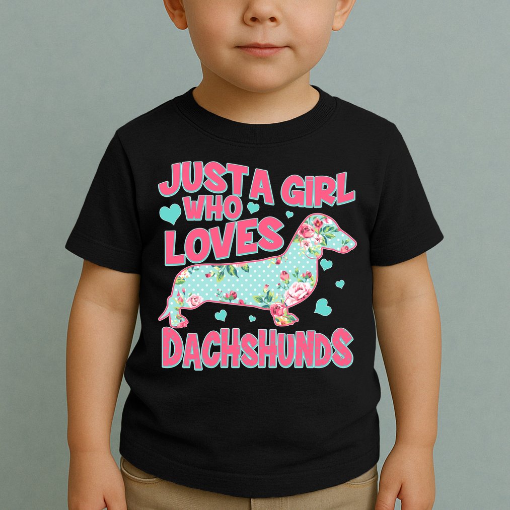 Cute Just A Girl Who Loves Dachshunds Toddler T-Shirt