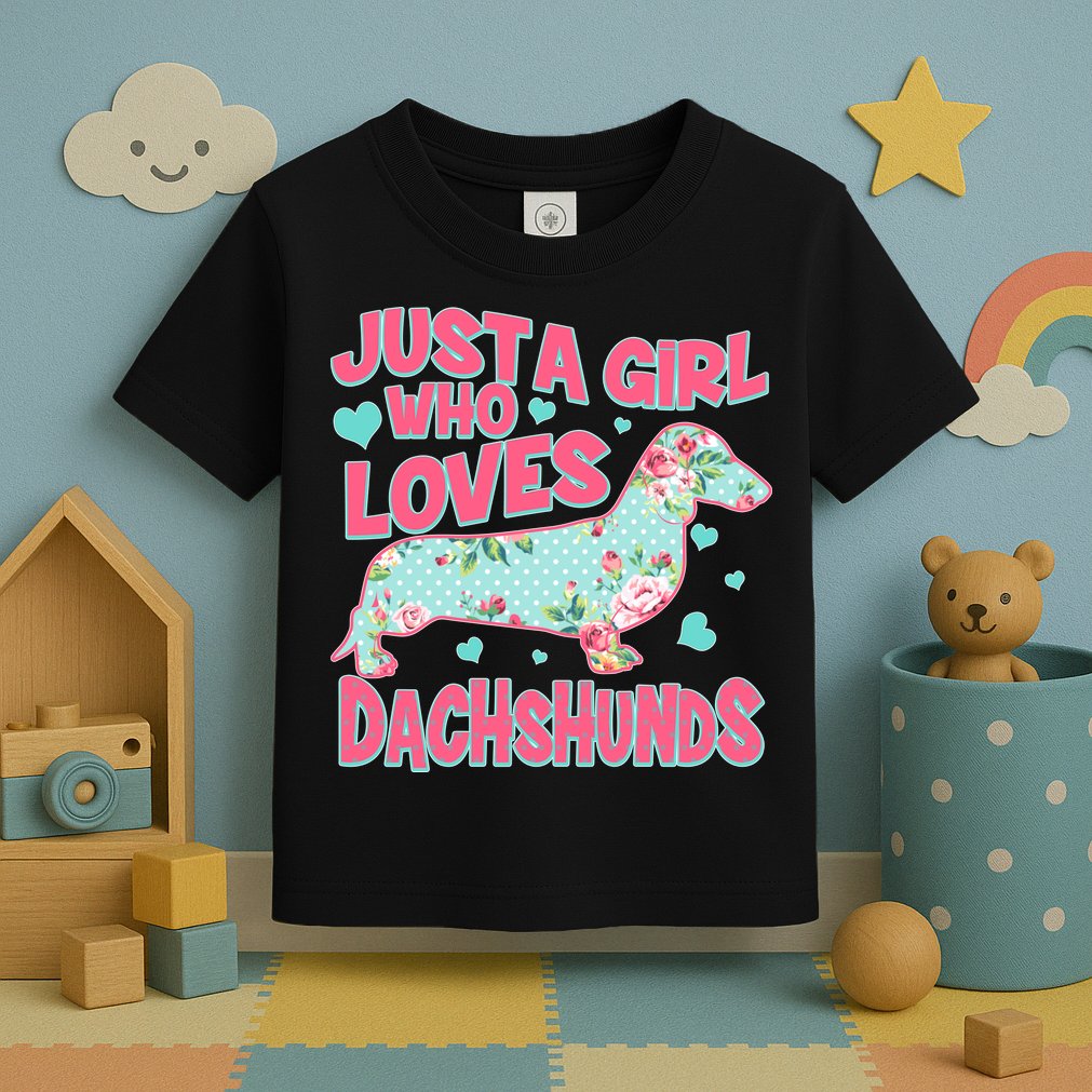 Cute Just A Girl Who Loves Dachshunds Toddler T-Shirt