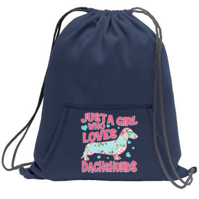 Cute Just A Girl Who Loves Dachshunds Sweatshirt Cinch Pack Bag