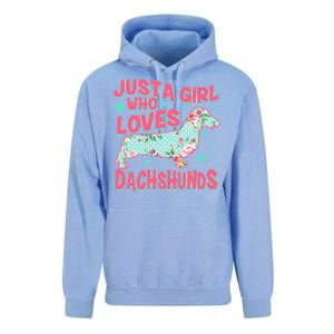 Cute Just A Girl Who Loves Dachshunds Unisex Surf Hoodie