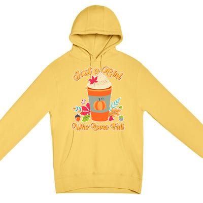 Cute Just A Girl Who Loves Fall Premium Pullover Hoodie