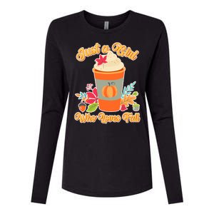 Cute Just A Girl Who Loves Fall Womens Cotton Relaxed Long Sleeve T-Shirt