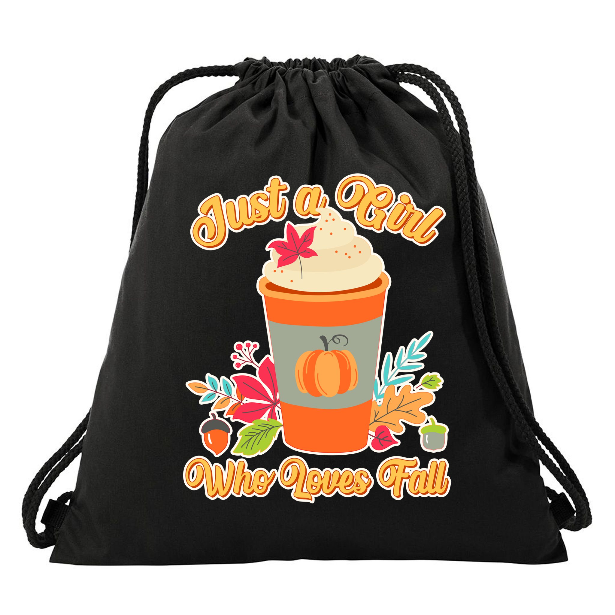 Cute Just A Girl Who Loves Fall Drawstring Bag